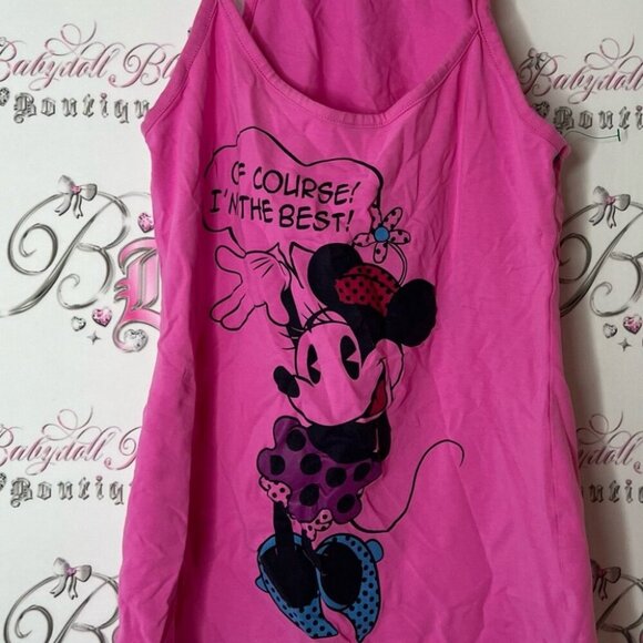Disney tank Pink Minnie Mouse of course I’m the best stretchy Tank Top funny - Picture 4 of 6